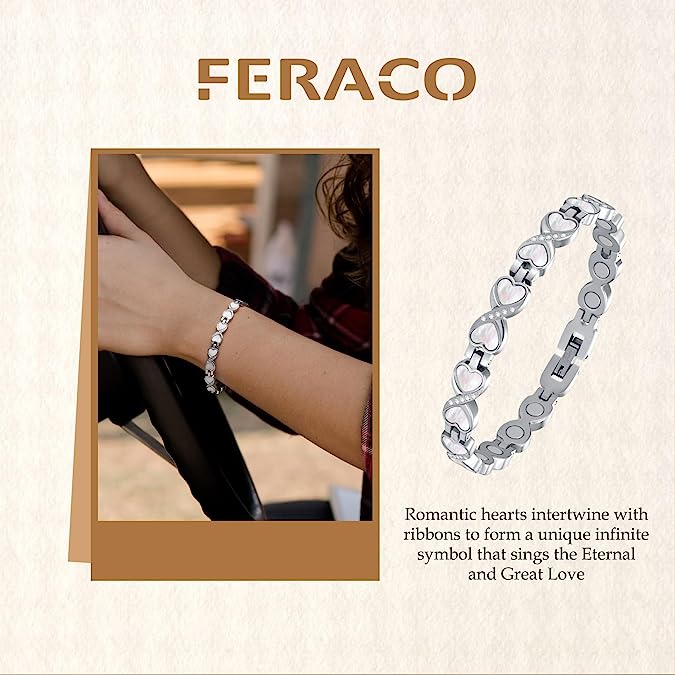 Titanium Steel Magnetic Bracelets with Natural Fritillaria for Women