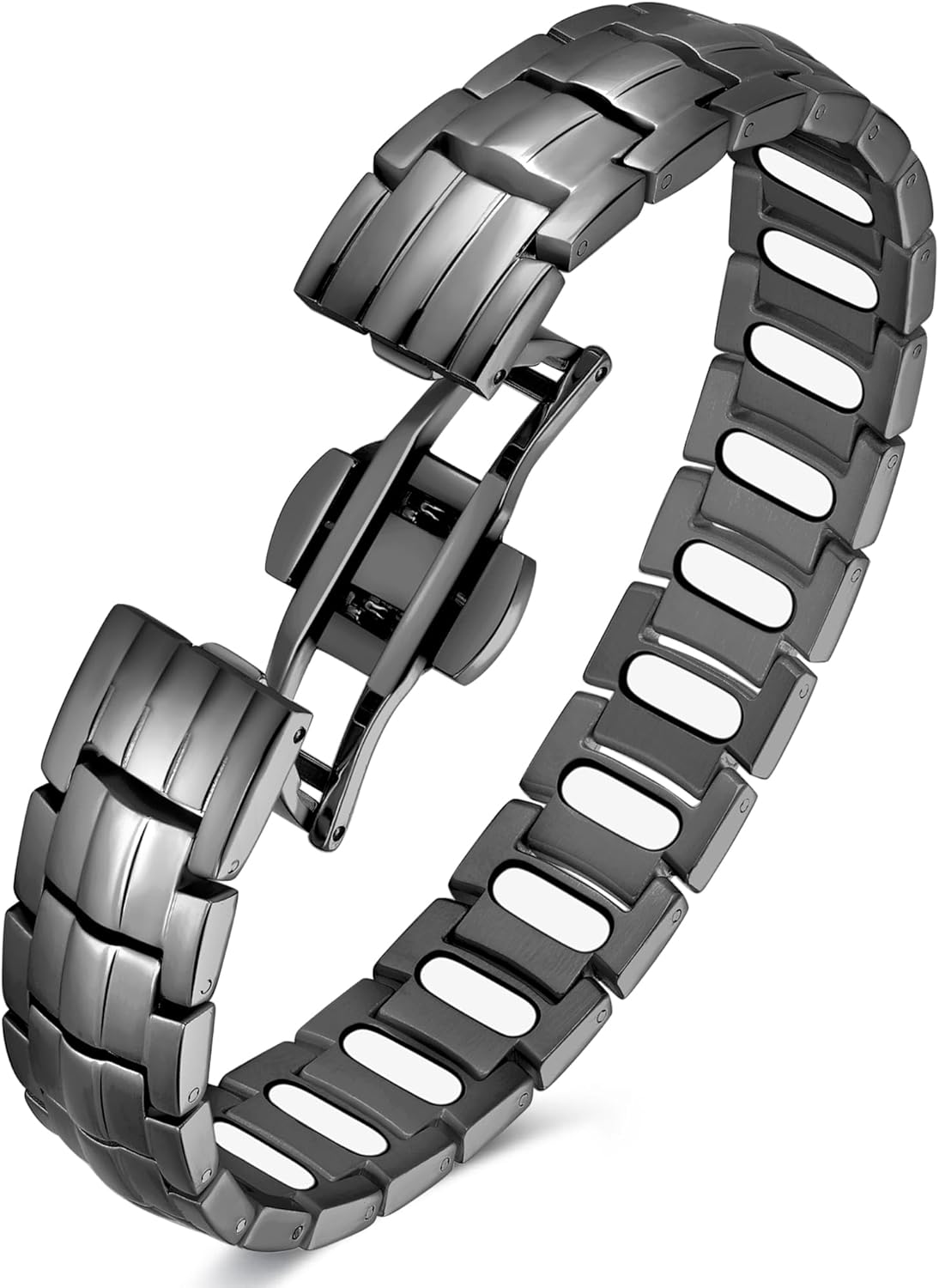 Feraco Magnetic Therapy Bracelet for Men - 5X Strength Titanium Steel Bracelet with 3800 Gauss Magnets