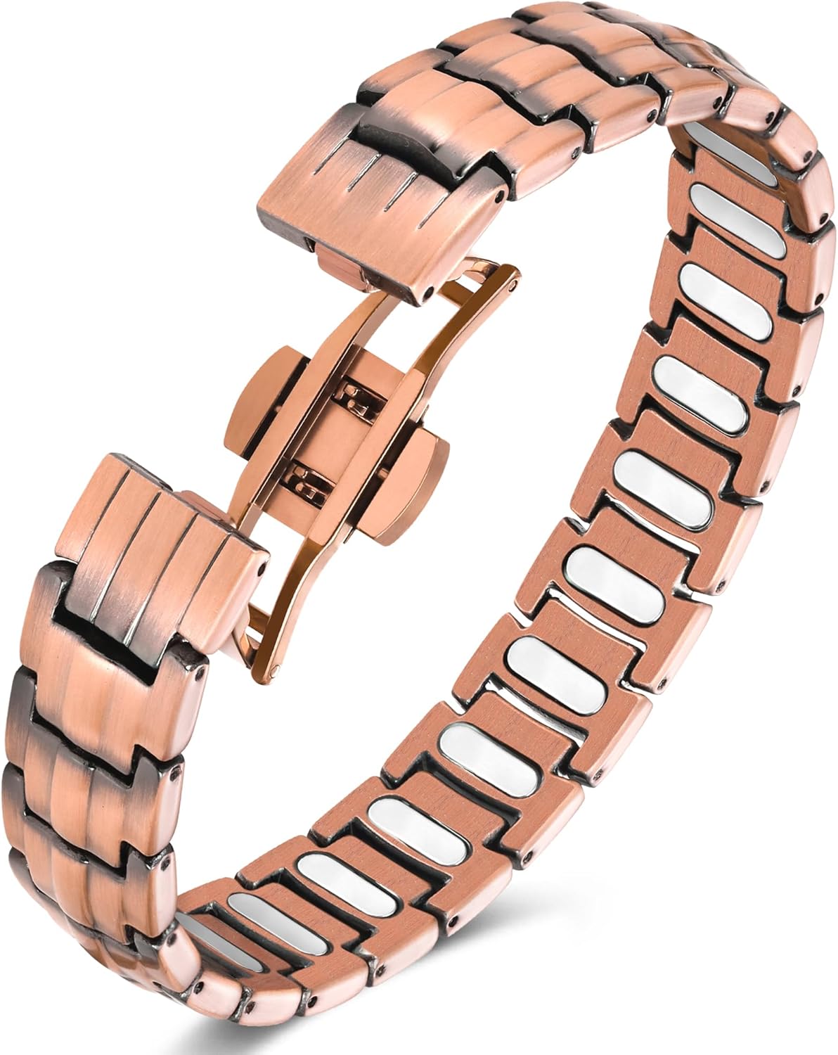 Feraco 5X Strength Copper Magnetic Bracelet for Men - 99.99% Pure Copper with 3800 Gauss Magnets,Magnetic Therapy Gifts for Him