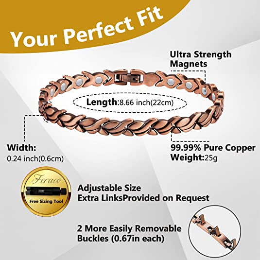 Unique X Shape Copper Bracelet for Women