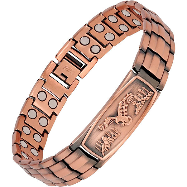 Eagle Pattern Pure Copper Bracelet for Men-Gray