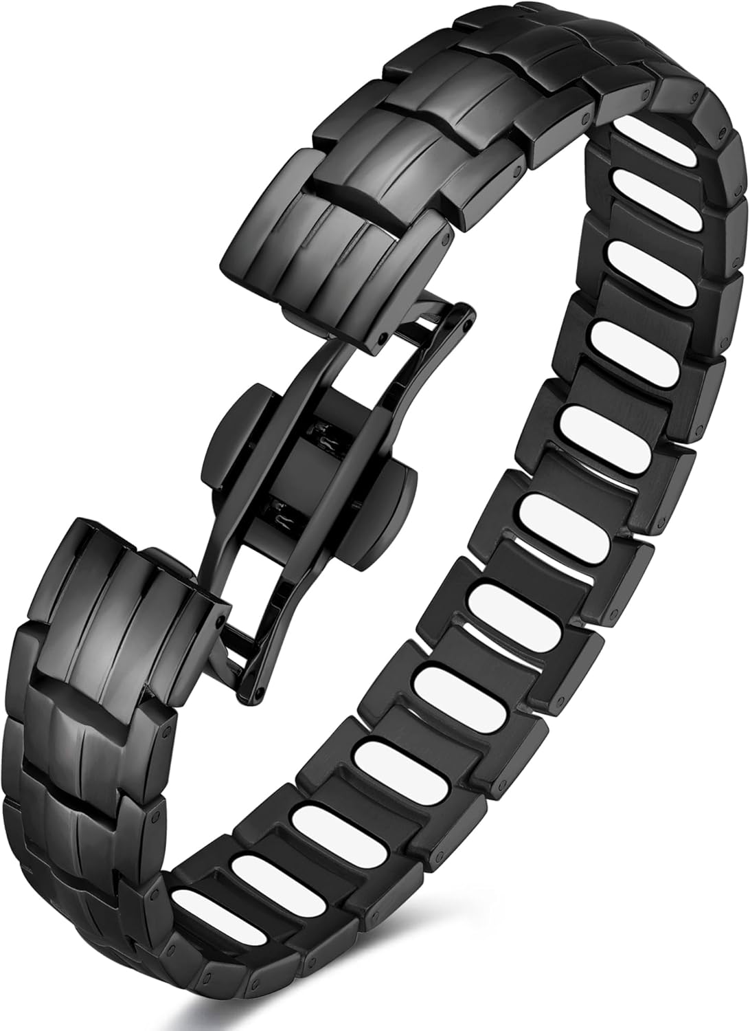 Feraco Magnetic Therapy Bracelet for Men - 5X Strength Titanium Steel Bracelet with 3800 Gauss Magnets