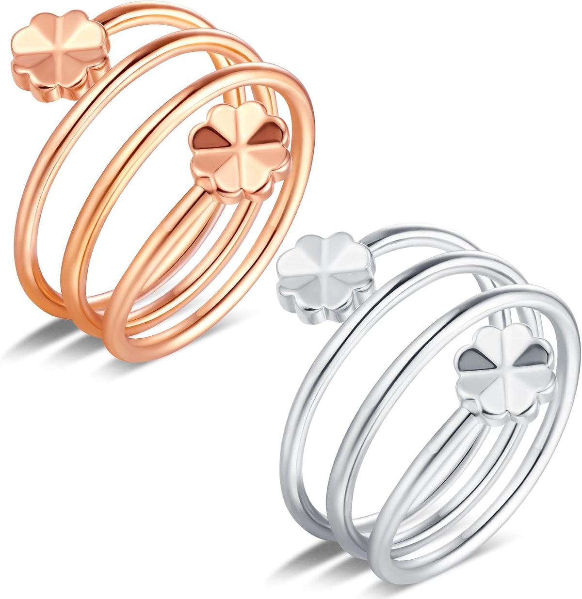 Feraco 2PCS Pure Copper Magnetic Rings for Women with Magnets,Jewelry