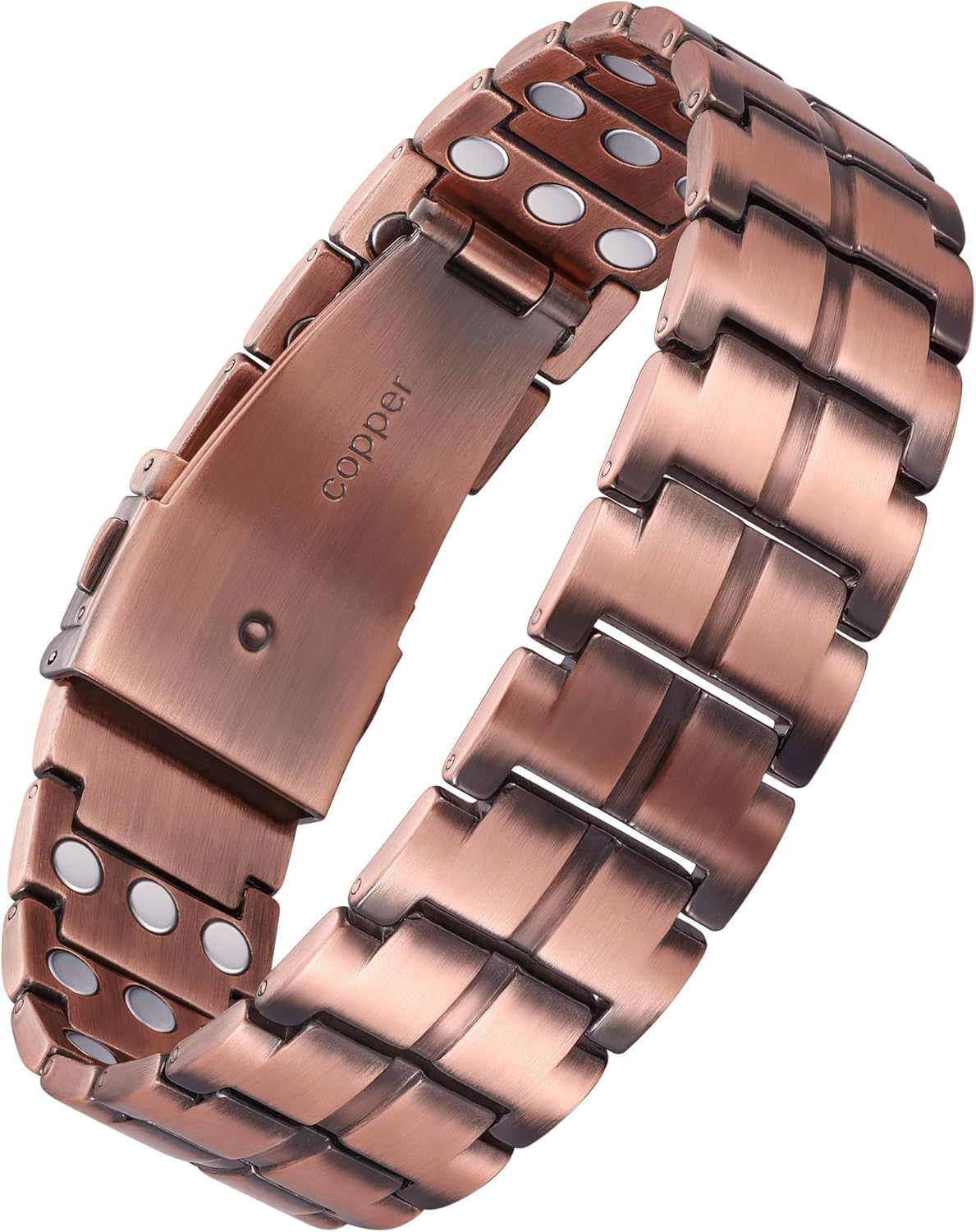 Feraco 3X Strength Copper Magnetic Bracelet for Men,99.99% Pure Copper with 3800 Gauss Magnets,Copper Gifts for Him
