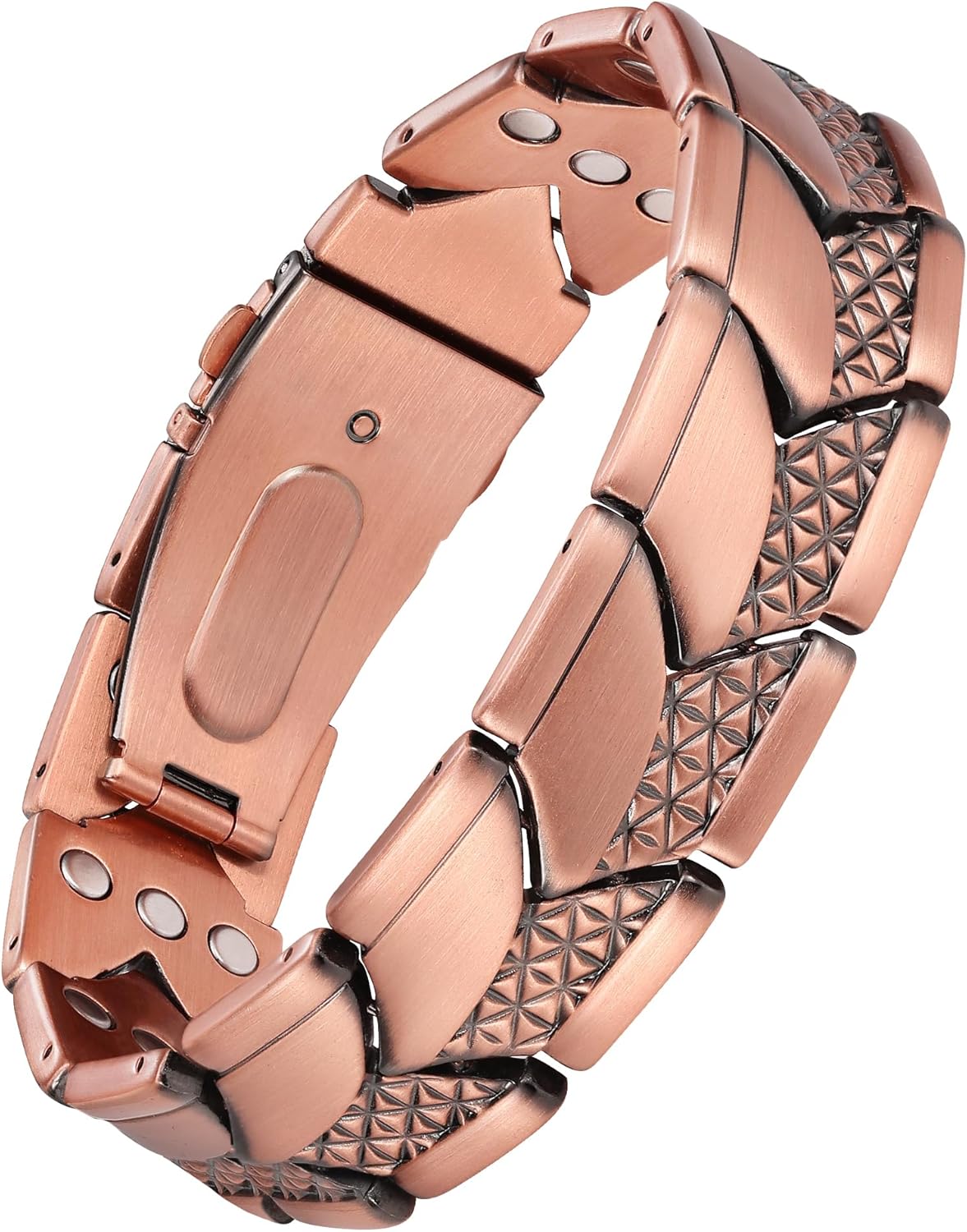 Feraco Magnetic Copper Bracelet for Men 99.99% Pure Copper Bracelets,Men's Cooper Jewelry with 3800 Gauss Magnets