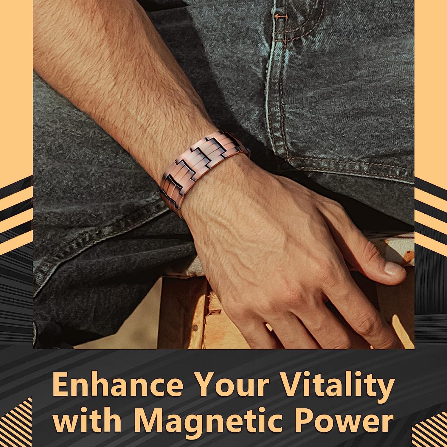 Strength Magnets Copper Magnetic Bracelets Magnetic Wristband Brazaletes For Men