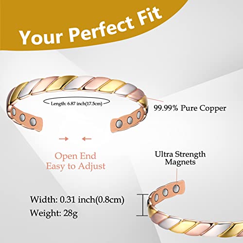 Fashionable Braided Pattern Copper Bracelet for Women.