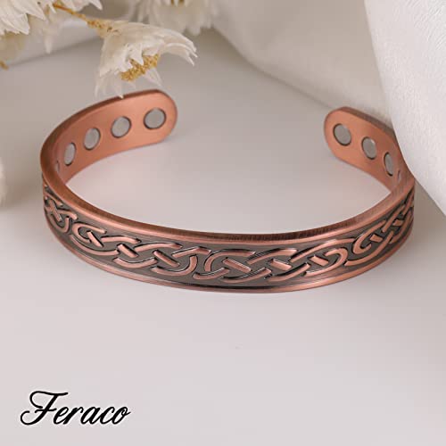Pure Copper Plain Magnetic Heavyweight Cuff Bracelet for Men.