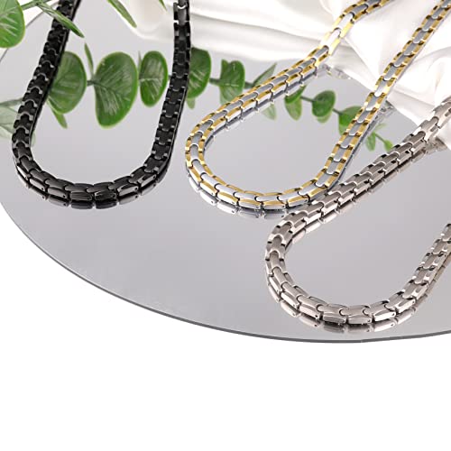 Feraco Titanium Magnetic Necklace for Men Women Magnetic Necklace Titanium  Chain for Men Women (Silver & Gold)