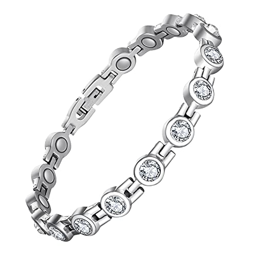 Gorgeous Sparkling Cubic Zirconia Magnetic Bracelet for Women.