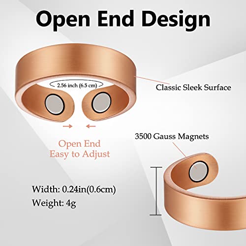 Ultra Strength Pure Copper Men's Magnetic Bracelet+Ring.