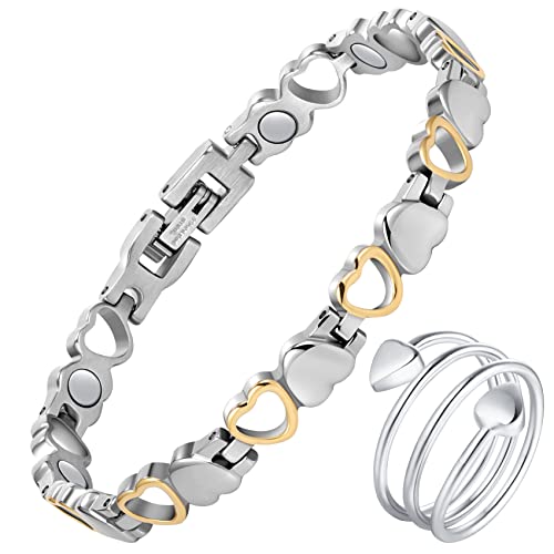 Magnet Bracelet & Ring for Women Titanium Steel Ultra Strength Magnetic Bracelets