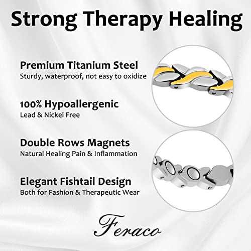 Magnet Bracelet & Ring for Women Titanium Steel Ultra Strength Magnetic Bracelets