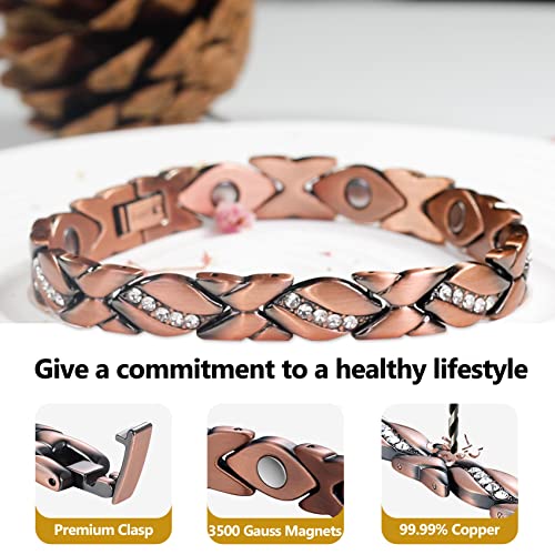 Copper Ankle Bracelet for Women 99.99% Pure Copper with Magnets.