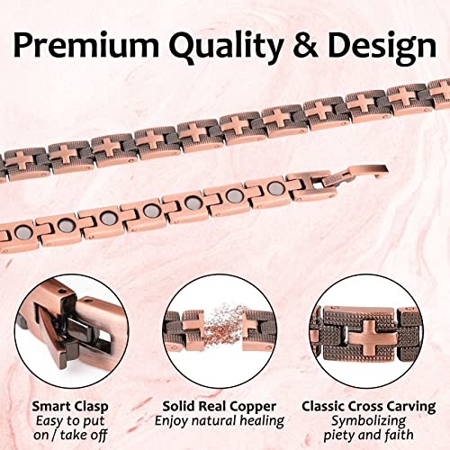Cross 99.99% Solid Copper Magnetic Bracelets.