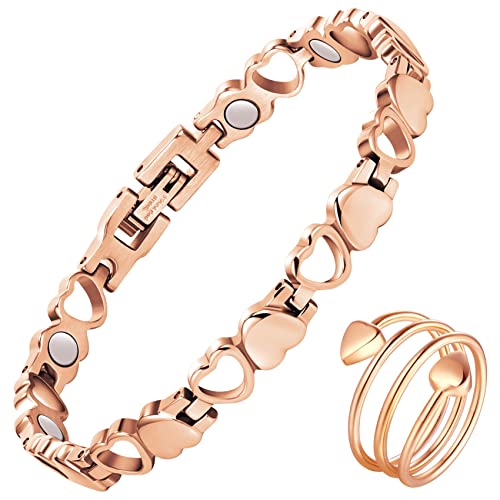 Magnet Bracelet & Ring for Women Titanium Steel Ultra Strength Magnetic Bracelets