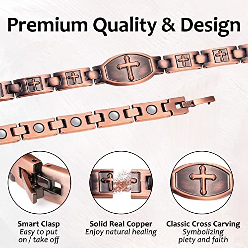 Cross Copper Bracelet for Women for 99.99% Solid Copper Magnetic Bracelets.