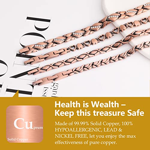 Copper Ankle Bracelet for Women 99.99% Pure Copper with Magnets.