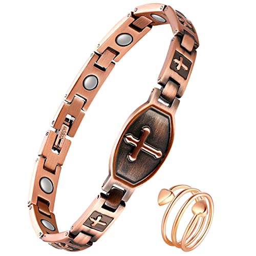 Cross Copper Bracelet for Women for 99.99% Solid Copper Magnetic Bracelets.