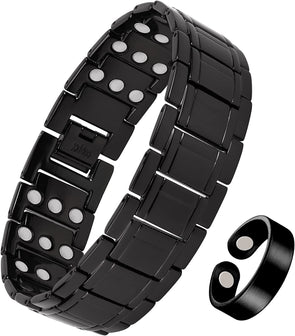 Midnight Black 3X Strength Copper Magnetic Bracelet for men