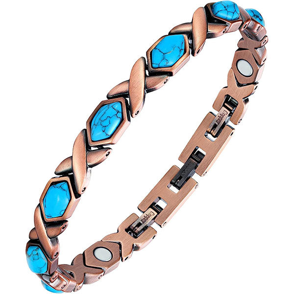 Pure Copper Lymph Detox Magnetic Therapy Bracelets for Carpal Tunnel and Relief Pain