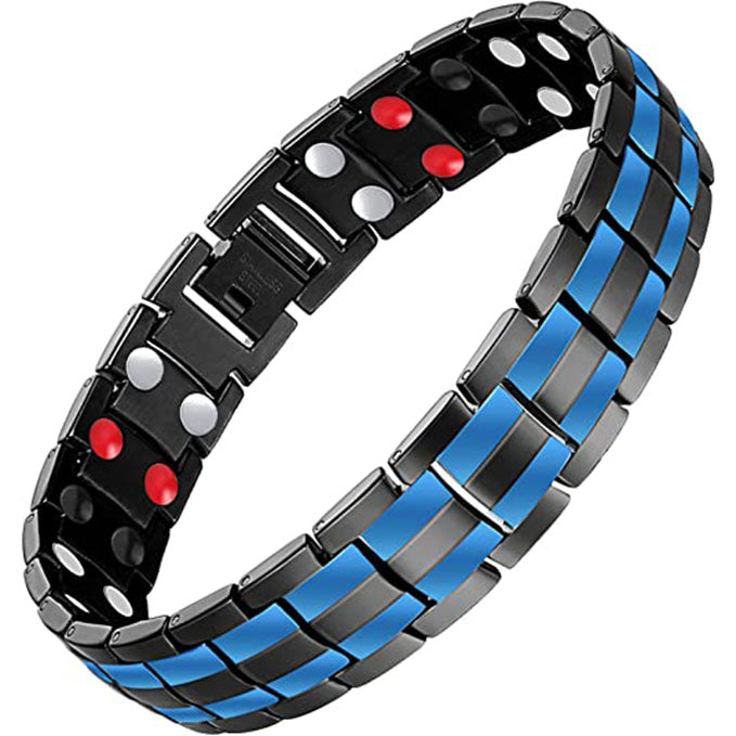 Double Row Magnetic Bracelets for Men Pain Relief Titanium Steel