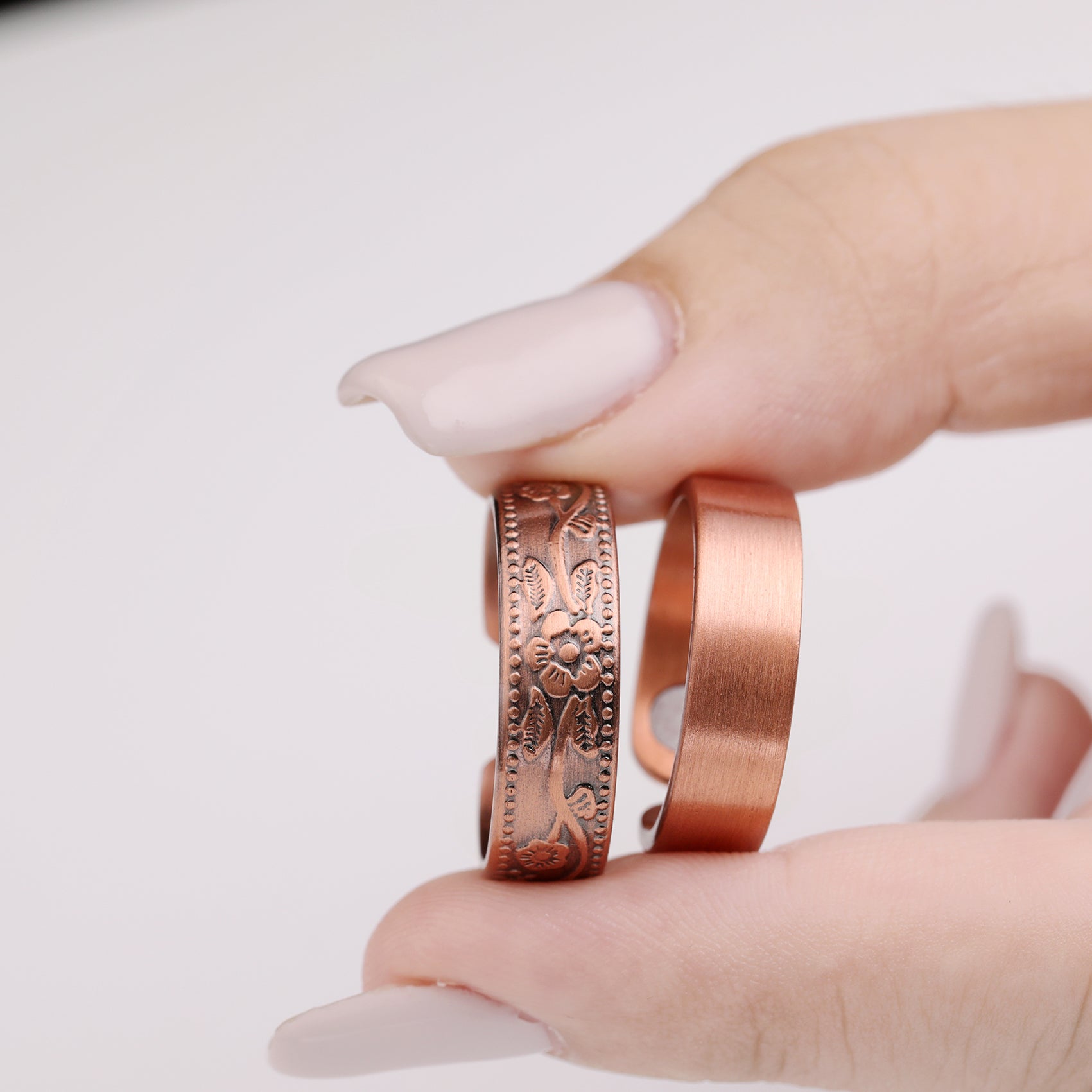 Women's Plum Blossom Magnets Copper Rings