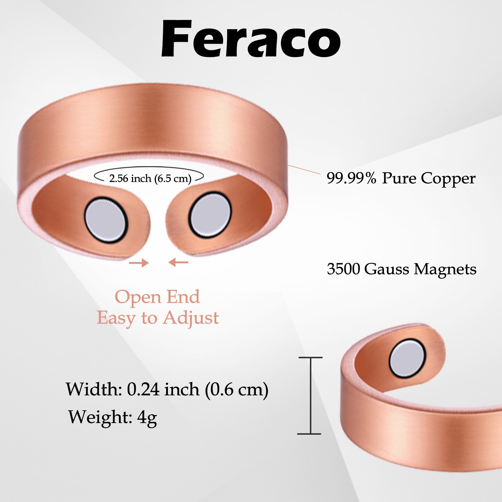 Glossy Magnets Copper Rings