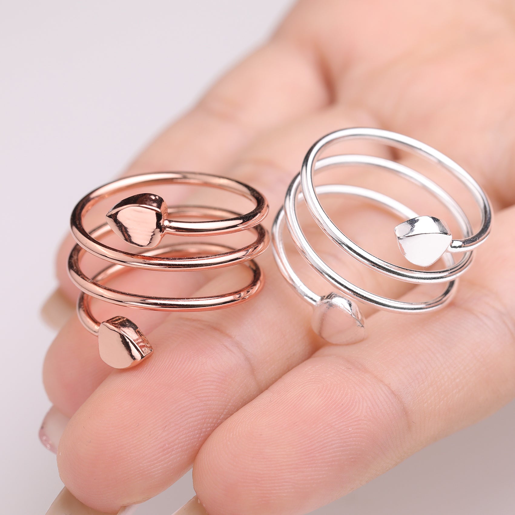 Women's Love Heart Magnets Copper Rings